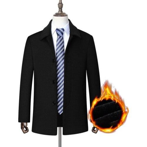 Male Woollen Autumn Winter Thick Overcoat Mens Coat Warm Wool Men Fashion Business Casual Coat Blends Brand Clothing
