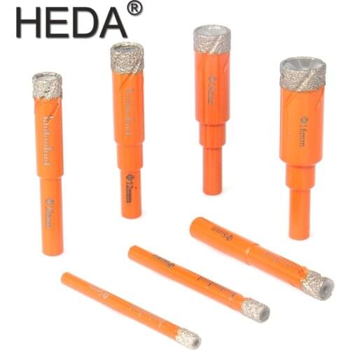 5/6/8/10/12/14/16mm 7Pcs Round Shank Vacuum Brazed Diamond Core Dry Drill Bit Hole Saw Set With Cooling Wax For Masonry Drilling