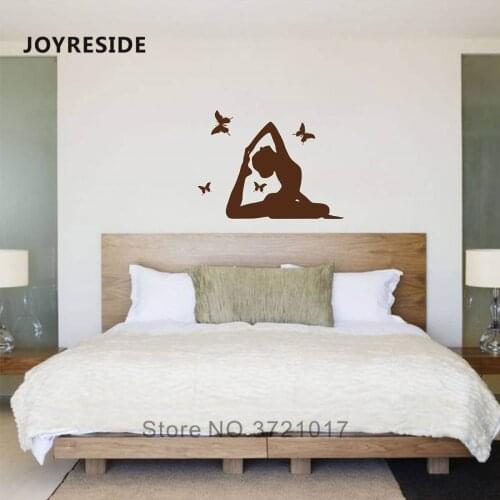 Yoga Wall Sticker Sports Style Wall Decal Sport Yoga Woman Home Rooms Wall Decor Decoration Vinyl Wall Stickers Removable M501