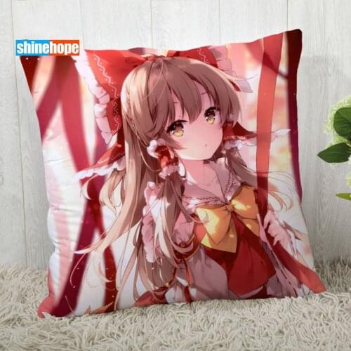 Hakurei Reimu Pillow Cover Customize Anime Pillowcase Modern Home Decorative Pillow Case For Living Room 45X45cm,40X40cm