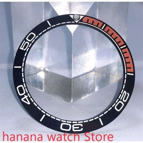 Bliger Brand new high-quality hot-selling 38mm glass pearl watch bezel black orange suitable for 40mm self-winding mens watches