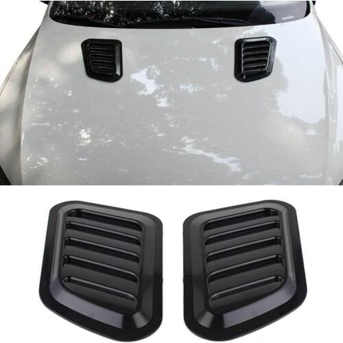 New High Quality 2PCS ABS Car Universal Decorative Intake Scoop Turbo Bonnet Vent Cover Hood Auto