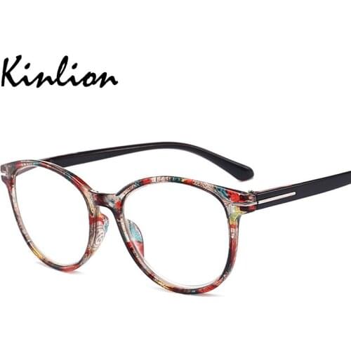 Kinlion Fashion Retro Round Prescription Glasses Men Spring Hings Frame Mens Reading Glasses Women Hyperopia Glasses for Parents