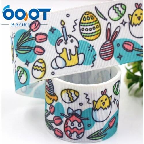 OOOT BAORJCT I-181220-305,38mm 10yards Easter Thermal transfer Printed grosgrain Ribbon,Gift wrapping DIY Handmade materials