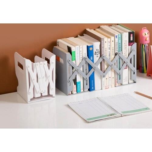 ABS Adjustable Bookend Magzine Storage Rack Shelves Holder Book Shelf Display Stand Home Office Desktop Organizer Bookshelf