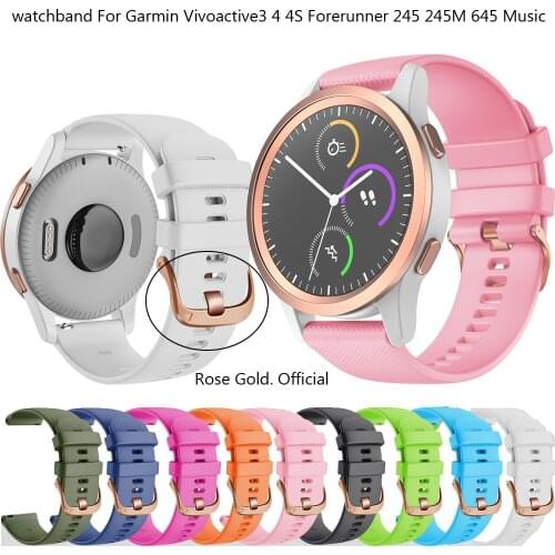 18mm/20mm/22mm Wrist Strap For Garmin Venu Vivoactive 3 Strap Silicone Watch Strap For Garmin Vivoactive 4S 4 Forerunner245 645