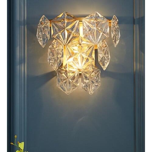 Luxury LED Lamp Nordic Crystal Wall Lamp Personality For Dining Room Bedroom Bedside Lamp Corridor Aisle Lighting AC85-220V