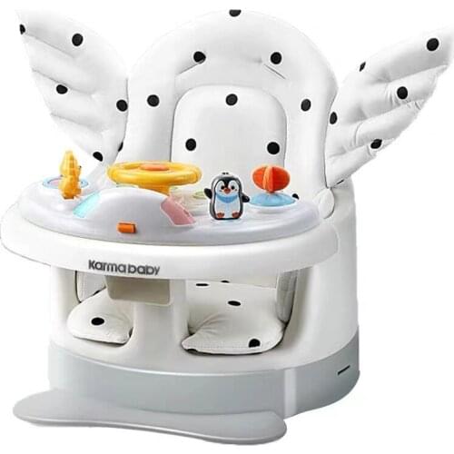 RU Free Shipping Portable Baby Dining Chair Baby Dining Table Multifunctional Adjustable Children Folding Chair Music Angel Seat