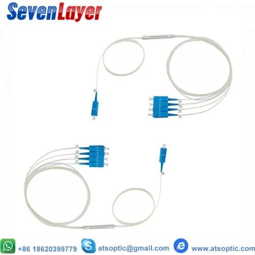 SC/APC Connector Fiber Optic PLC Splitter Wire harness Steel Tube 0.9mm 1x4 Differential Mini Block less PCs