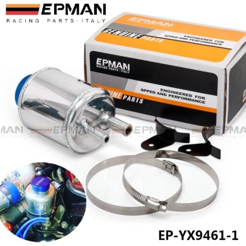 SILVER Jdm ALUMINUM RACING POWER STEERING FLUID RESERVOIR TANK CLAMPS EP-YX9461-1