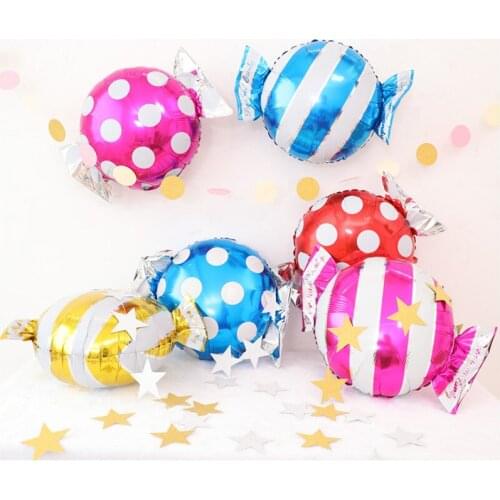 1/2/5pcs 18-inch Candy Aluminum Foil Balloons, Round Windmill Lollipops, Childrens Birthday Party Decoration Star Foil Balloons