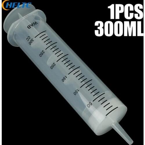 300ML Transparent Plastic Syringe Large Capacity Syringe Reusable Sterile Measuring Injection Syringe Nutrient Hydroponics