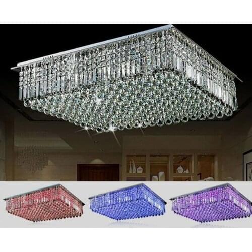 Modern luxury LED ceiling lamp living room crystal lamps rectangular crystal ceiling lamps lighting fixture led crystal lights