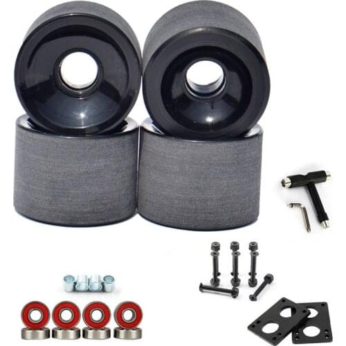 Top!-4Pcs 70x51mm Surf Skateboard Wheels Longboard Low Noise Wear-Resisting Road Field Skating with Tool and Gaskets