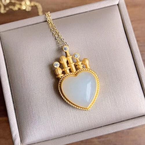 Fairy Tale Castle Design Sense Natural South Red Agate Pendant S925 Silver Sterling Silver Fashion Simple Necklace Frosted Penda