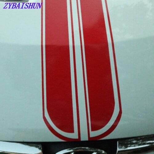 1Pcs 4 Colors Car Decal Vinyl Graphics Stickers Hood Dual Racing Stripe For Mustang 130x24CM for Chevrolet Cruze TRAX Aveo