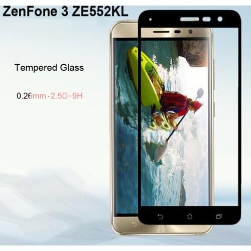 1pcs Ultra-Thin white black color full screen protector Tempered Glass film For GAsus ZenFone 3 Screen protective glass film