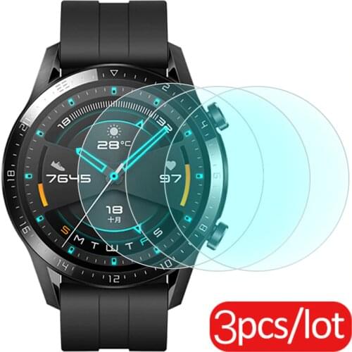 3pcs Tempered Glass For Huawei Watch GT 2 46mm protective Glass For huawei GT2 band Screen Protector Film Smartwatch accessories