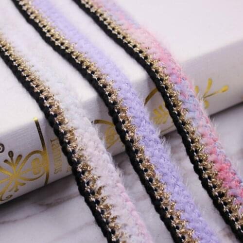 Winter fashion new design Wool woven ribbon plush hair webbing lace trim DIYsweater coat dress garment cloth accessory