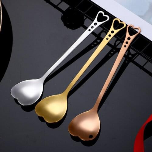 10Pcs Stainless Steel Heart Shape Coffee Spoon Kitchen Accessories Dessert Sugar Stirring Spoons Teaspoon Dinnerware