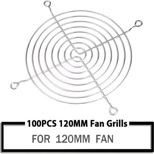 100 Pieces 120mm 12cm CPU Computer Fan Iron Grill Cover Metal Grill Finger Guard for 120x120mm cooling Fan
