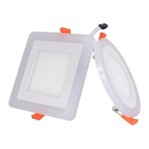 3 Model Round Square blue white double color Led Panel Light 6w/9w/16w/24W AC85-265V Recessed LED Ceiling downlight down lights