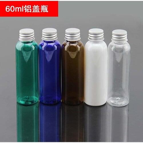 60ml Aluminum Cap PET Plastic Bottle Trial Pack Small Leak Beauty Tools 20pcs/lot