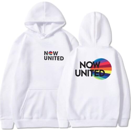 White Hip Hop Now United Hoodie Tracksuit Men Oversize Sweatshirts UN Team Hoodie 2020 Now United-Better Album Streetwear Women