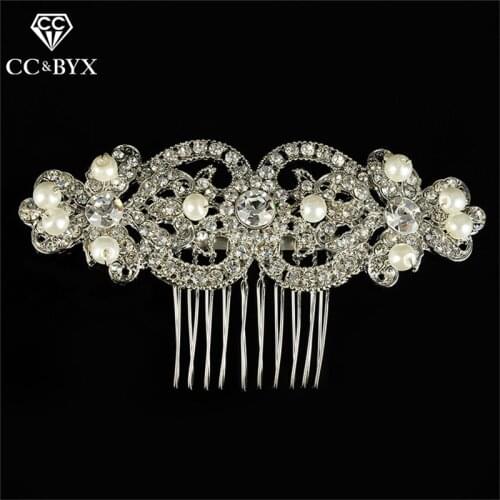 CC engagement jewelry hair combs crown hairpins simulated pearl austrian crstal wedding accessories bridal new design fine A022