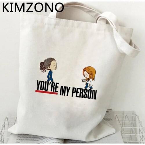 Greys Anatomy shopping bag handbag bolso cotton jute bag shopper reusable bag foldable cloth net custom