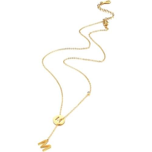 Classic Design Brand Jewelry Adjustable Pendant Size M Letter Necklace High Quality Titanium Steel Woman Love Necklace Wholesale