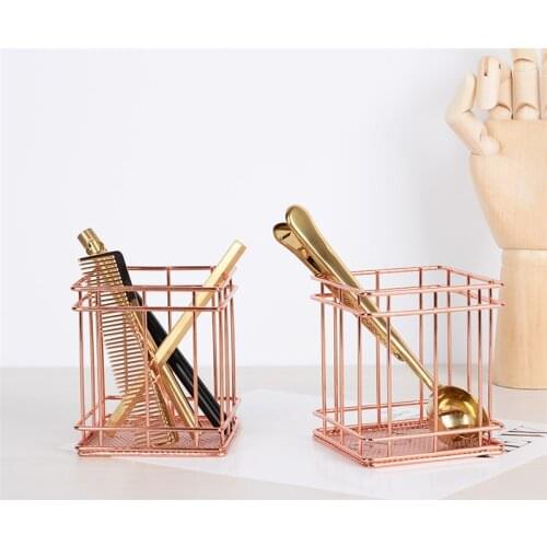 Wrought Iron Pen Holder Chopsticks Storage Basket Bathroom Sundries Container Kitchen Accessories