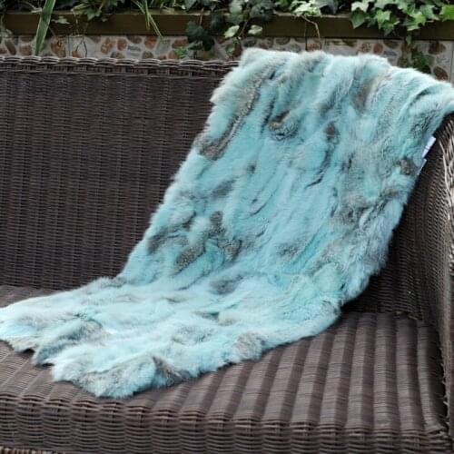 CX-D-18G Custom Bed Mat Soft Warm High Quality Patchwork Rabbit Fur Real Fur Sofa Area Rug Blanket ~Drop Shipping
