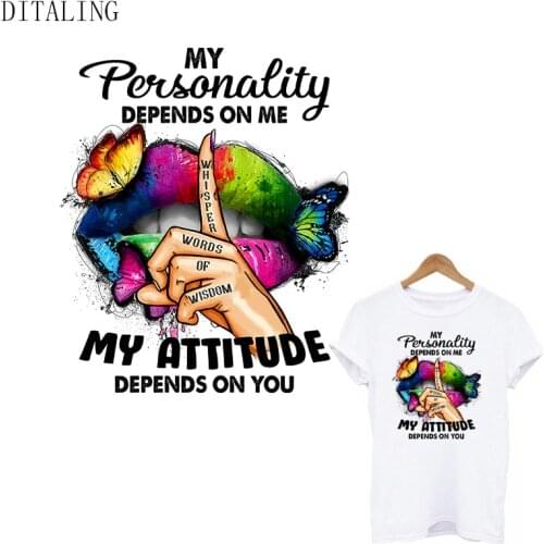 Colorful Lips Stickers Fashion Girl Patch On Clothing Personality Attitude On You Stickers DIY T-Shirt Iron On Transfer Patches