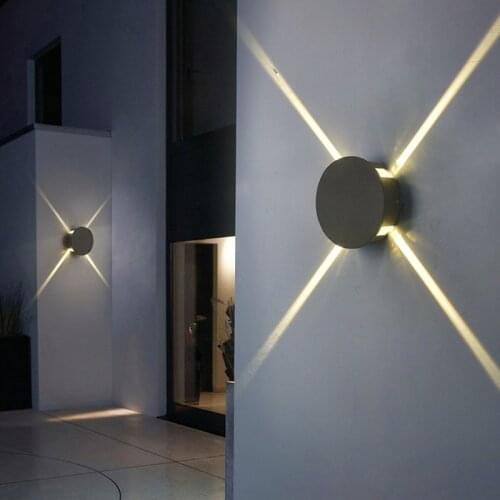 Circle 12W Indoor/Outdoor Wall Light Cross Stars Lamp Waterproof Hotel Balcony