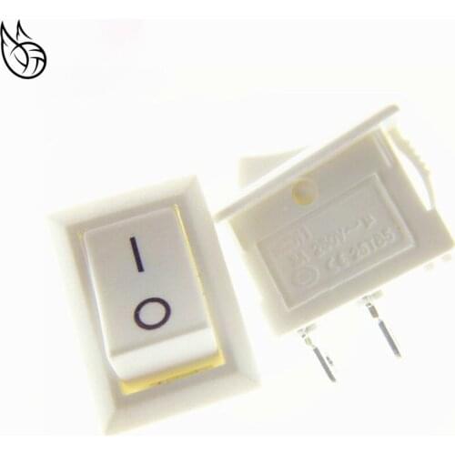 10pcs 10*15mm 2PIN ON/OFF Boat Rocker Switch 3A 250VAC/6A 125VAC White