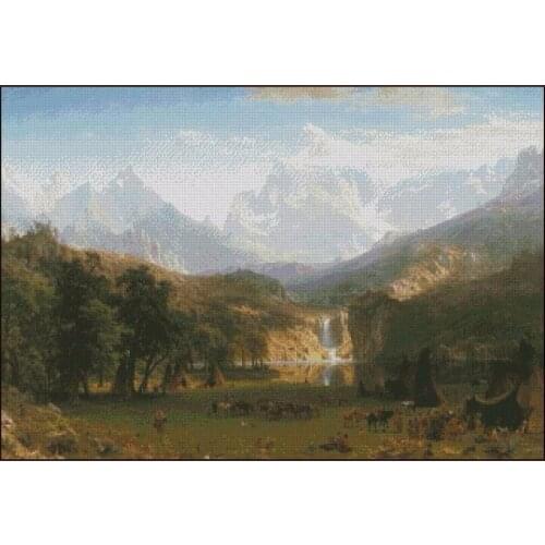 Forest Mountain Scenic Embroidery Needlework Crafts 14CT Unprinted DIY Quality Cross Stitch Kits Handmade Arts Home Decor