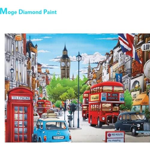 London Urban Streetscape Diamond Painting Scenic Round Full Drill Car Nouveaute DIY Mosaic Embroidery 5D Cross Stitch Home Decor