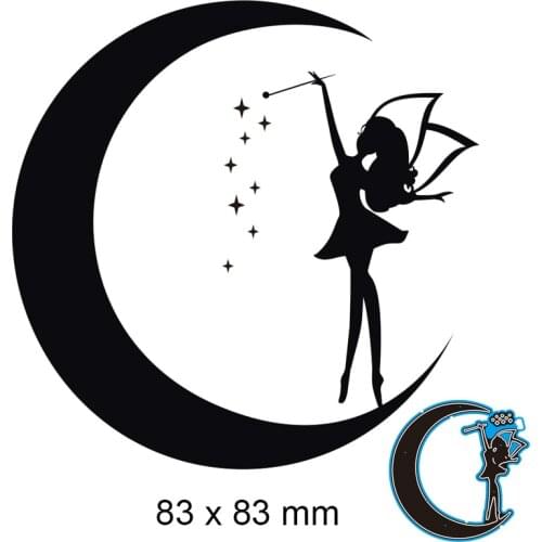 Metal Cutting Dies Moon Fairy New Scrapbook Paper Decoration Template Embossing DIY Paper Card Craft 83*83mm