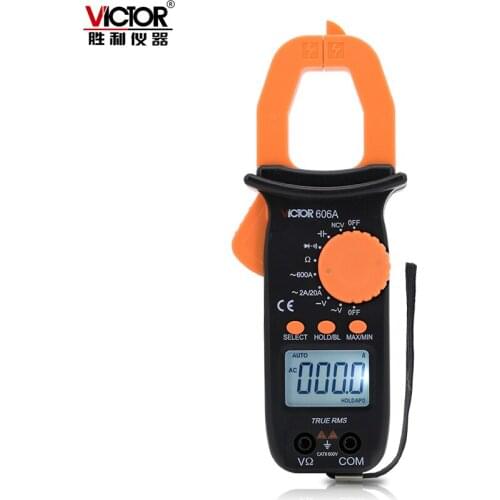 Victor VC606A/B/C Clamp Meter Multimeter AC Current 600A Voltage Resistance Capacitance Tester Backlight with black bag