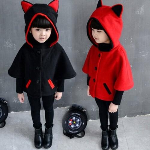 2018 Autumn Winter New Children Clothing Baby Girl Lovely Hooded Cloak Coat Kids Girls Cartoon Jackets Coats Toddler Outwear Top