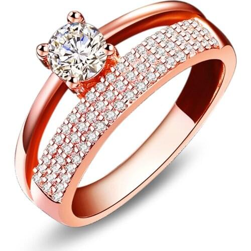 R218 Ring free shipping Classic explosion models rose gold set ring rose gold fashion gift silver color
