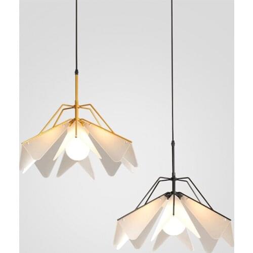 Modern Simple Black/Golden LED Pendant Lights Acrylic Dining Room Creative Hanging Lamp Nordic Bedroom Bar Single Head Luminaire