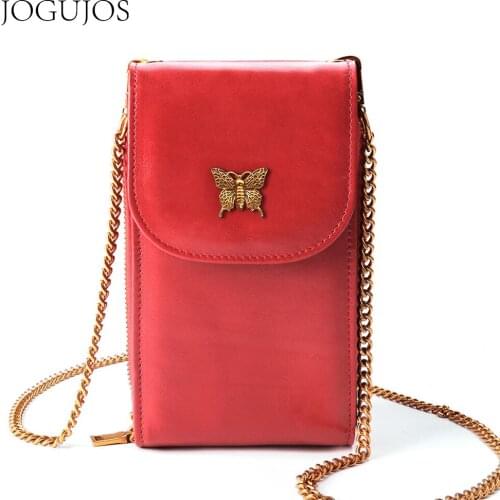 JOGUJOS Fashion Shoulder bag Messenger bag Cellphone Bag Card Holder Genuine Leather Bag Ladies Tote Bag for Women Brand Handbag