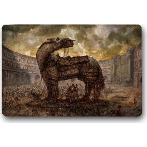 Troy Pattern Entrance Doormats Door Mat 3D Printed Carpet Living Room Bedroom Anti-slip Floor Mats Kitchen Rugs