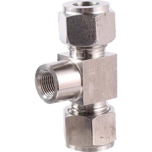 Stainless Steel 3/8 Inch Hard/Hose Tube Fitting To Female Thread 1/8 Inch Tee Intermediate Joint Tube Fittings Accessories 1 Pc