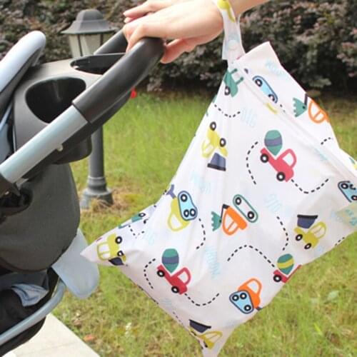 Waterproof Reusable Wet Bag Printed Pocket Nappy Bags Travel Wet Dry Bags Mini Diaper Bag