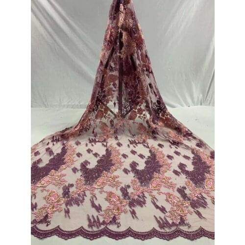 High Quality French Mesh Lace Fabric Tulle Embroidery Craft Sewing Supplies Party Bridal Wedding Dress Trimming Yards Wholesale