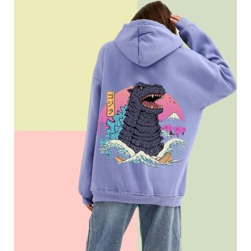 Japan Harajuku Monster Hoodies Oversized Sweatshirt Casual Pullover Streetwear Unisex Clothing Long Sleeves Winter Goth Clothes