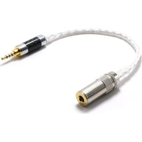 1 piece hifi audio D1204 Hight Quality 2.5mm TRRS Balanced to 4.4mm Balanced Female OCC Silver Plated Audio cable